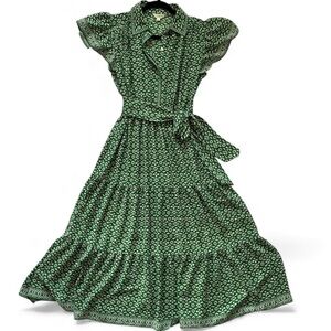 Max Studio Green Patterned Maxi Dress